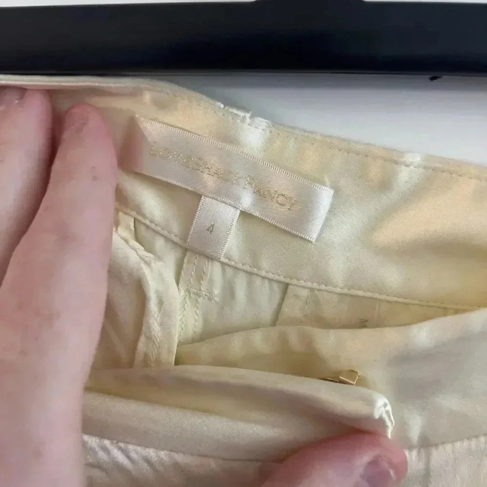LoveShackFancy 100% Silk Cream Pants – Size 4 - Picture 4 of 7
